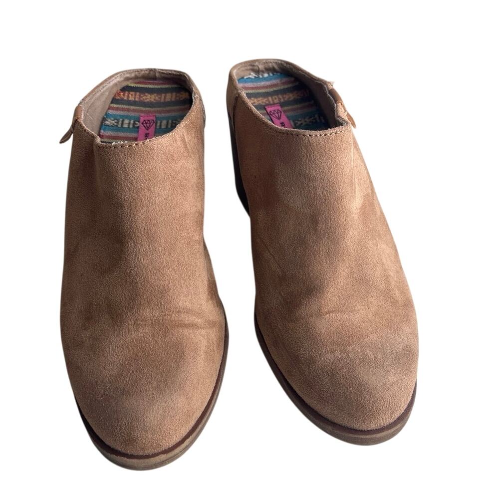 Rock & Candy by ZiGi Francie Chestnut Brown Mules Slides Faux Suede Size 9